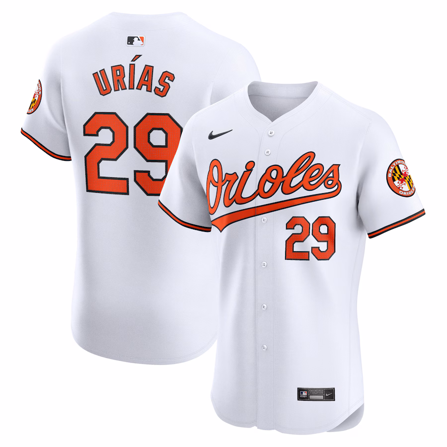 Men's Baltimore Orioles Ramon Urias Nike White Home Elite Player Jersey - Jersey
