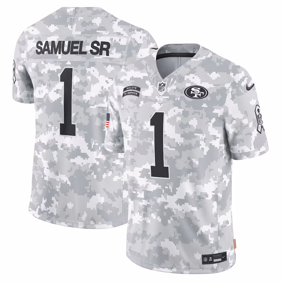 Men's San Francisco 49ers Deebo Samuel Sr Nike Arctic Camo 2024 Salute to Service Limited Jersey - Jersey