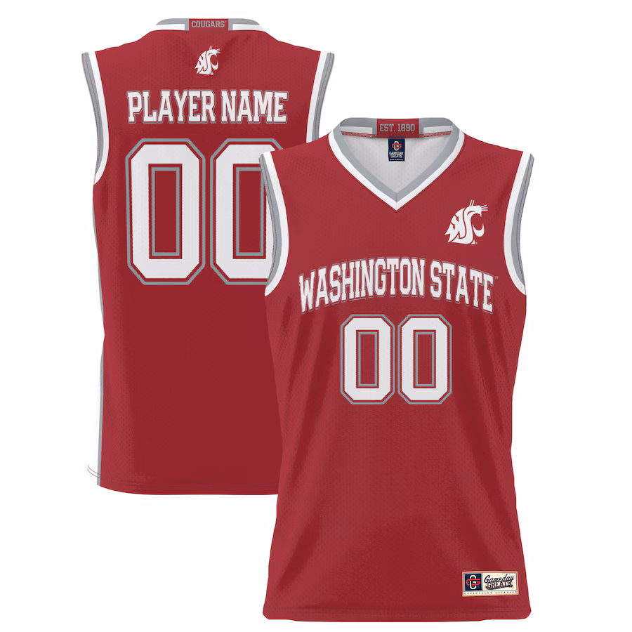 Washington State Cougars GameDay Greats Unisex  Lightweight NIL Pick-A-Player Basketball Jersey - Crimson - Jersey