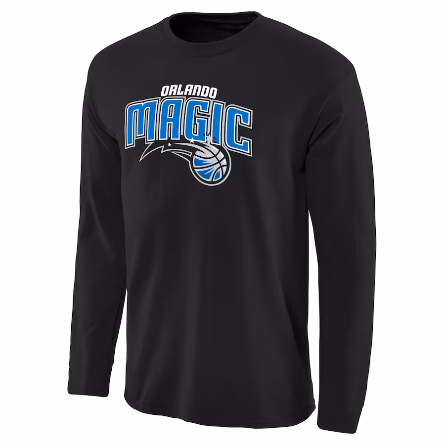 Men's Orlando Magic Black Primary Logo Long Sleeve T-Shirt - Jersey