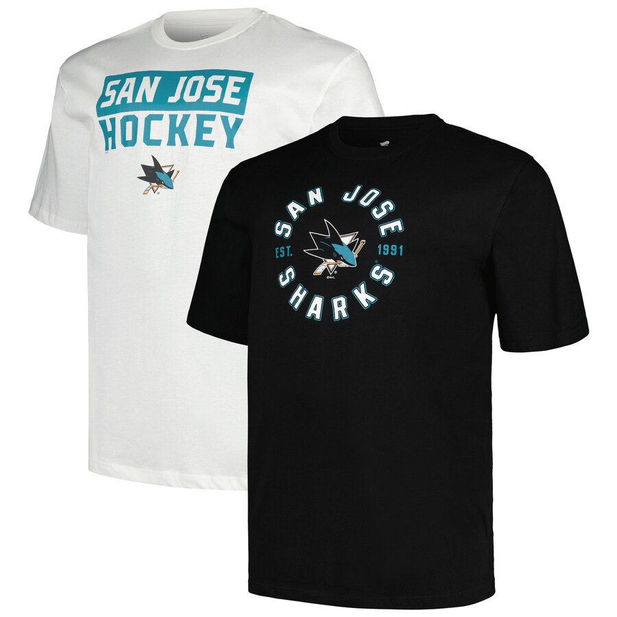 Men's San Jose Sharks Fanatics Big & Tall 2-Pack T-Shirt Set - Jersey
