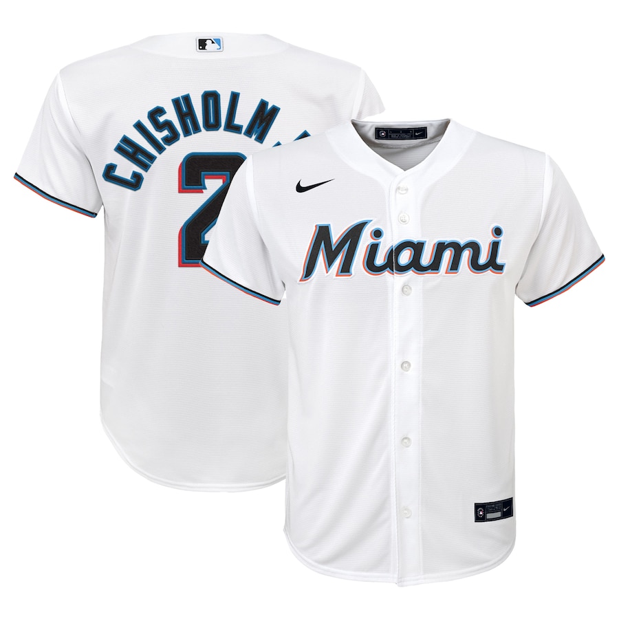 Youth Miami Marlins Jazz Chisholm Jr. Nike White Home Replica Player Jersey - Jersey