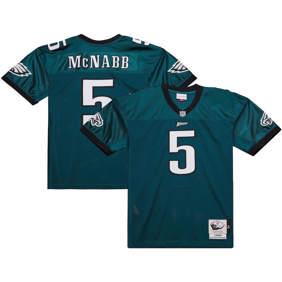 Men's Philadelphia Eagles 1999 Donovan McNabb Mitchell & Ness Midnight Green Authentic Throwback Retired Player Jersey - Jersey