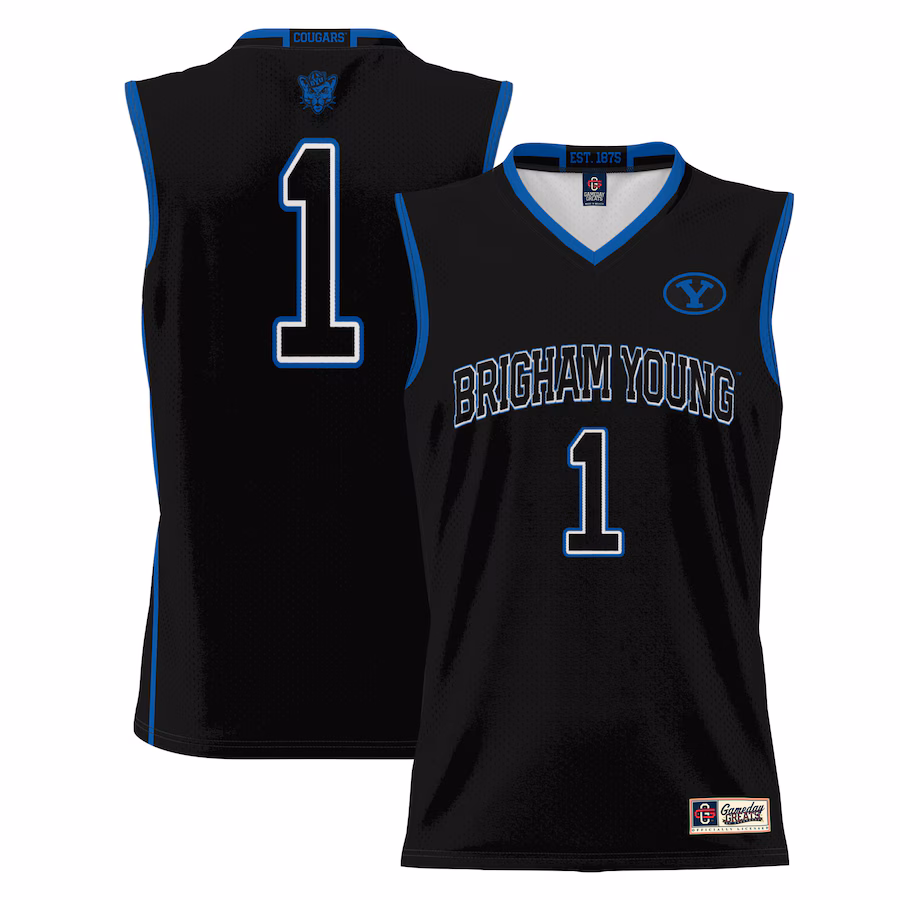 #1 BYU Cougars GameDay Greats Youth Lightweight Basketball Jersey - Black - Jersey