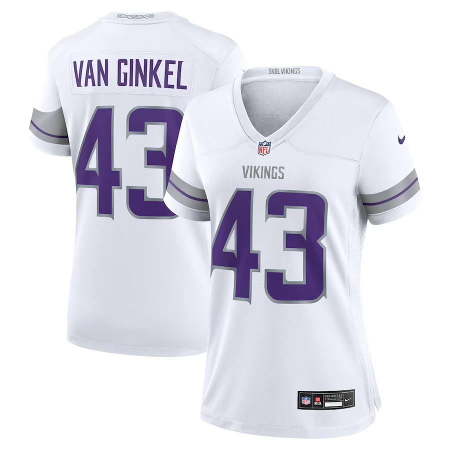 Women's Minnesota Vikings Andrew Van Ginkel Nike White Alternate Game Jersey - Jersey