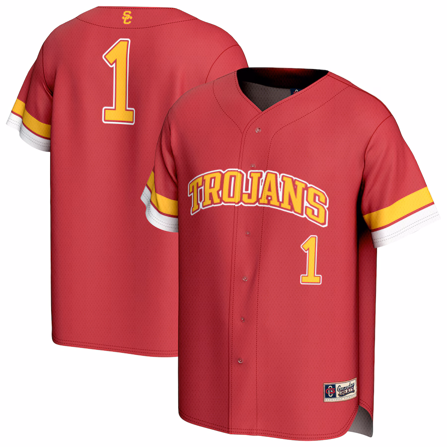 Unisex GameDay Greats #1 Cardinal USC Trojans Collegiate Baseball Fashion Jersey - Jersey