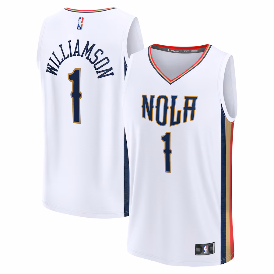 Men's New Orleans Pelicans Zion Williamson Fanatics White Fast Break Replica Jersey - City Edition - Jersey