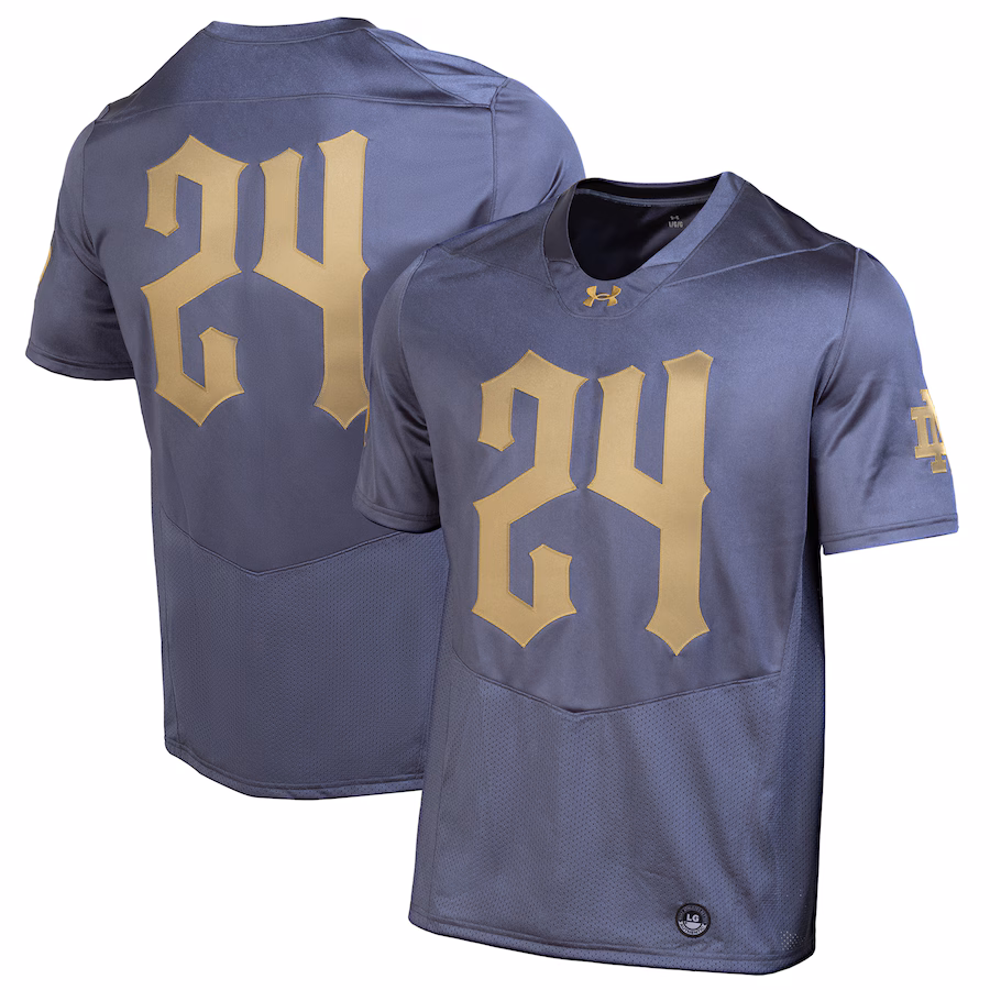 Men's Under Armour Navy Notre Dame Fighting Irish 2024 Shamrock Series Replica Jersey - Jersey