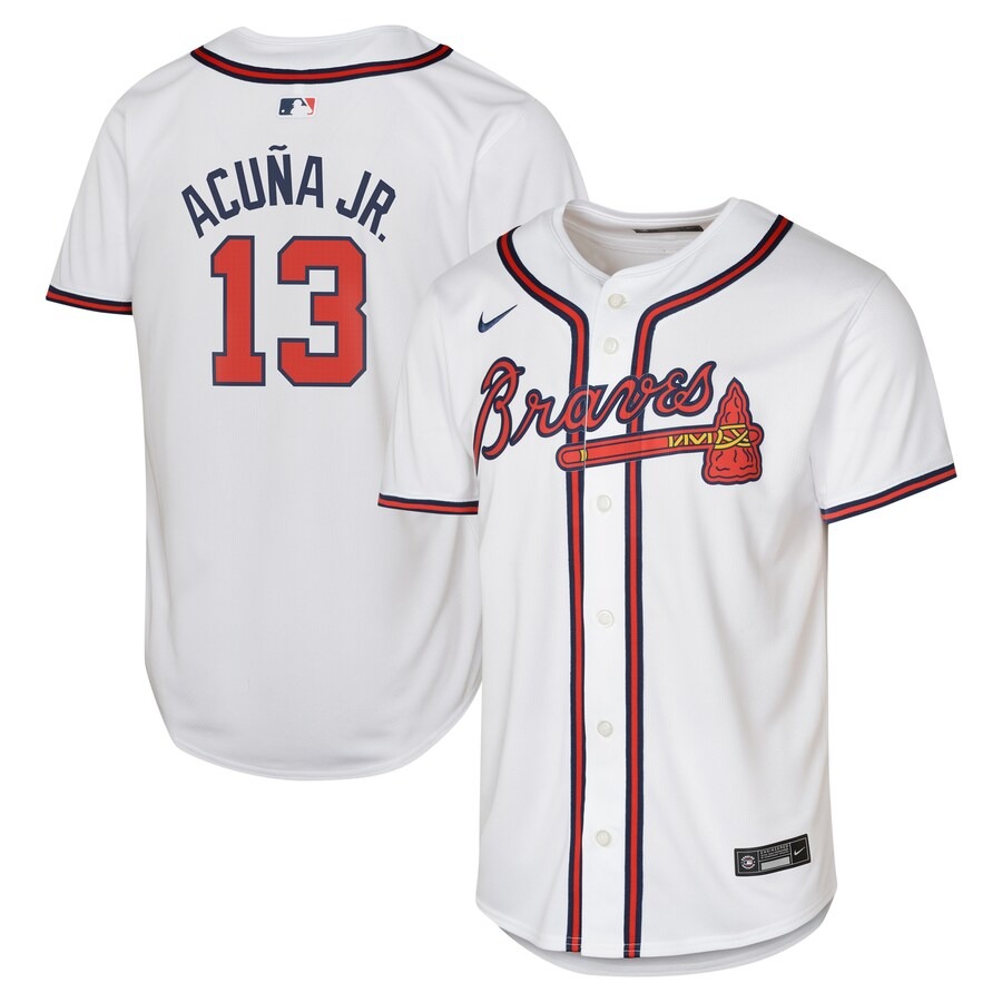 Youth Atlanta Braves Ronald Acuña Jr. Nike White Home Limited Player Jersey - Jersey