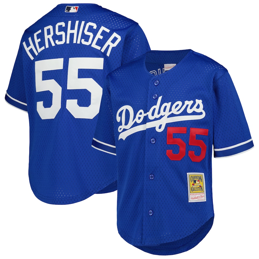 Youth Los Angeles Dodgers Orel Hershiser Mitchell & Ness Royal Cooperstown Collection Mesh Batting Practice Jersey - Jersey
