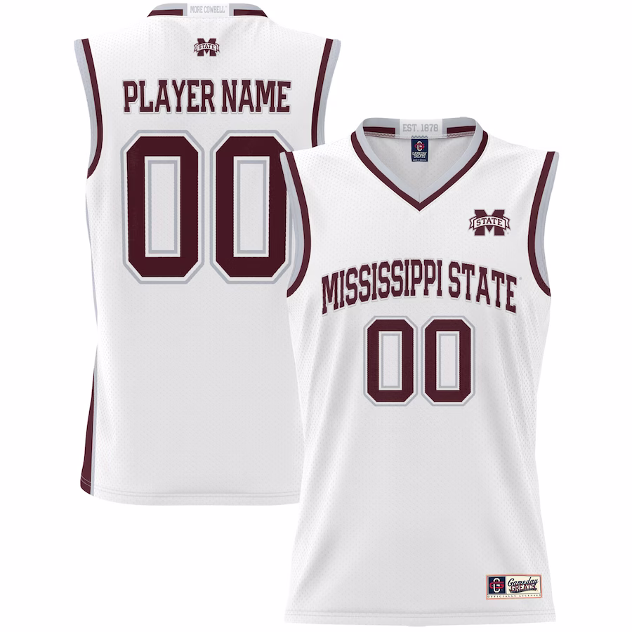 Mississippi State Bulldogs GameDay Greats Unisex  Lightweight NIL Pick-A-Player Basketball Jersey - White - Jersey