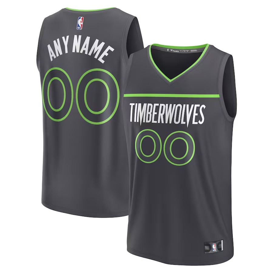 Men's Minnesota Timberwolves Fanatics Black Custom Fast Break Jersey - Statement Edition - Jersey