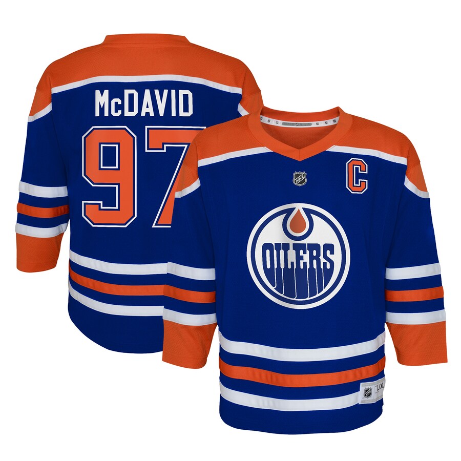 Youth Edmonton Oilers Connor McDavid Royal Home Replica Player Jersey - Jersey
