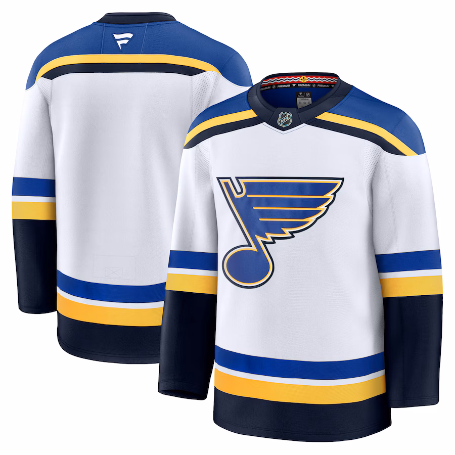 Men's St. Louis Blues Fanatics White Away Premium Jersey - Jersey