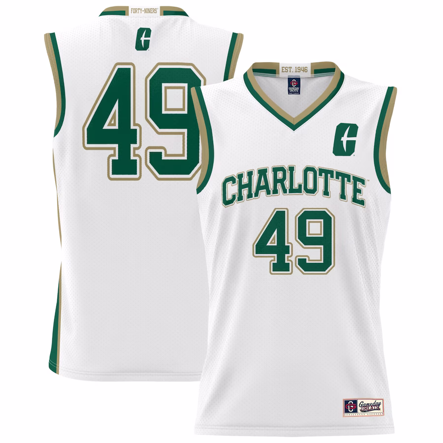 #49 Charlotte 49ers GameDay Greats Unisex Lightweight Basketball Jersey - White - Jersey
