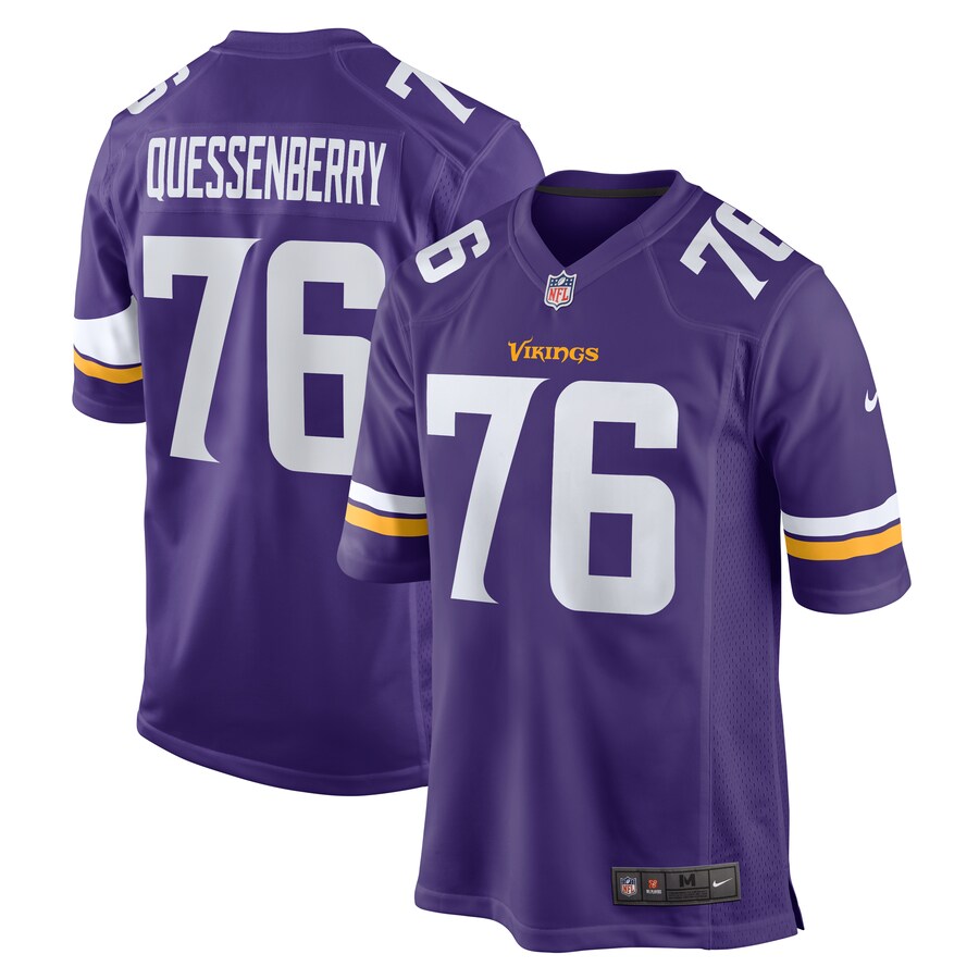 Men's Minnesota Vikings David Quessenberry Nike  Purple Team Game Jersey - Jersey