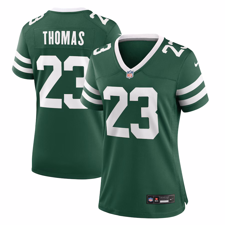 Women's New York Jets Azareye'h Thomas Nike Legacy Green Team Game Jersey - Jersey