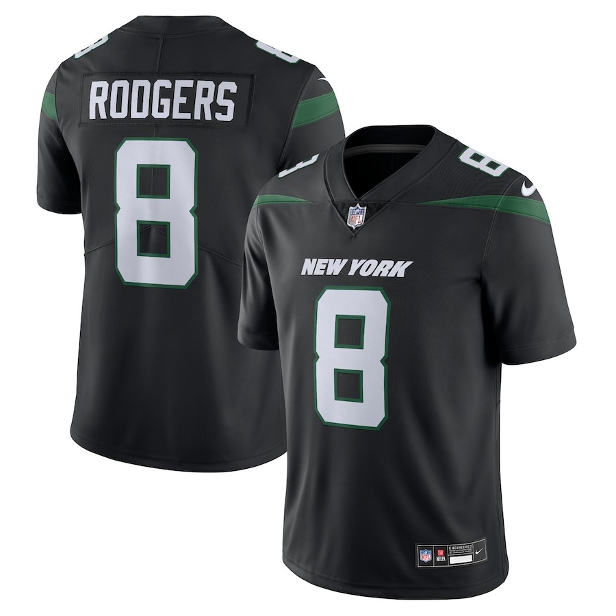 Men's New York Jets Aaron Rodgers Nike Black  Vapor Untouchable Limited Jersey - Jersey