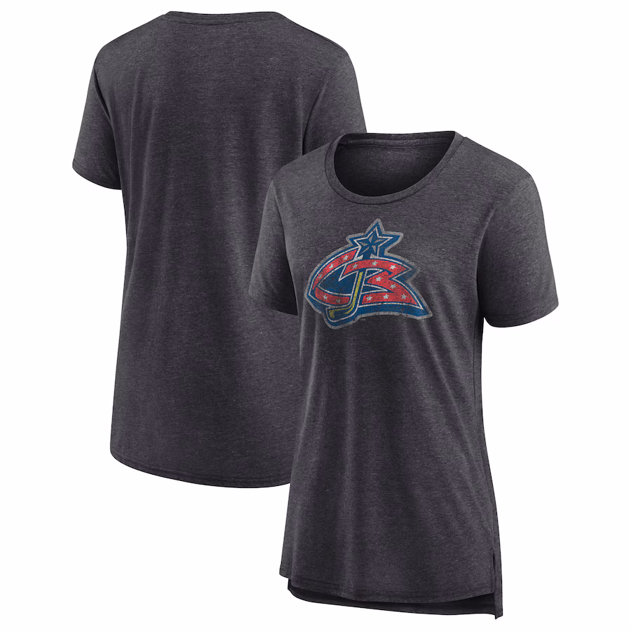 Women's Columbus Blue Jackets Fanatics Heather Charcoal Special Edition 2.0 Modern T-Shirt - Jersey