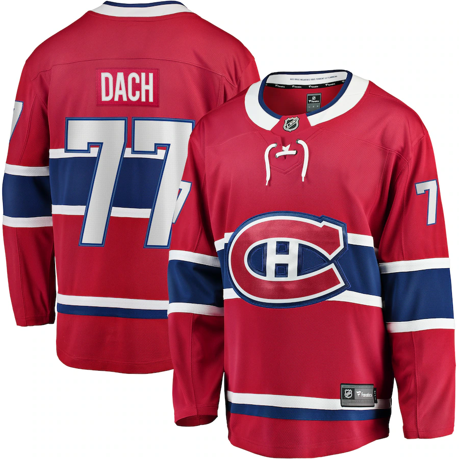 Men's Montreal Canadiens Kirby Dach Fanatics Red Home Breakaway Player Jersey - Jersey