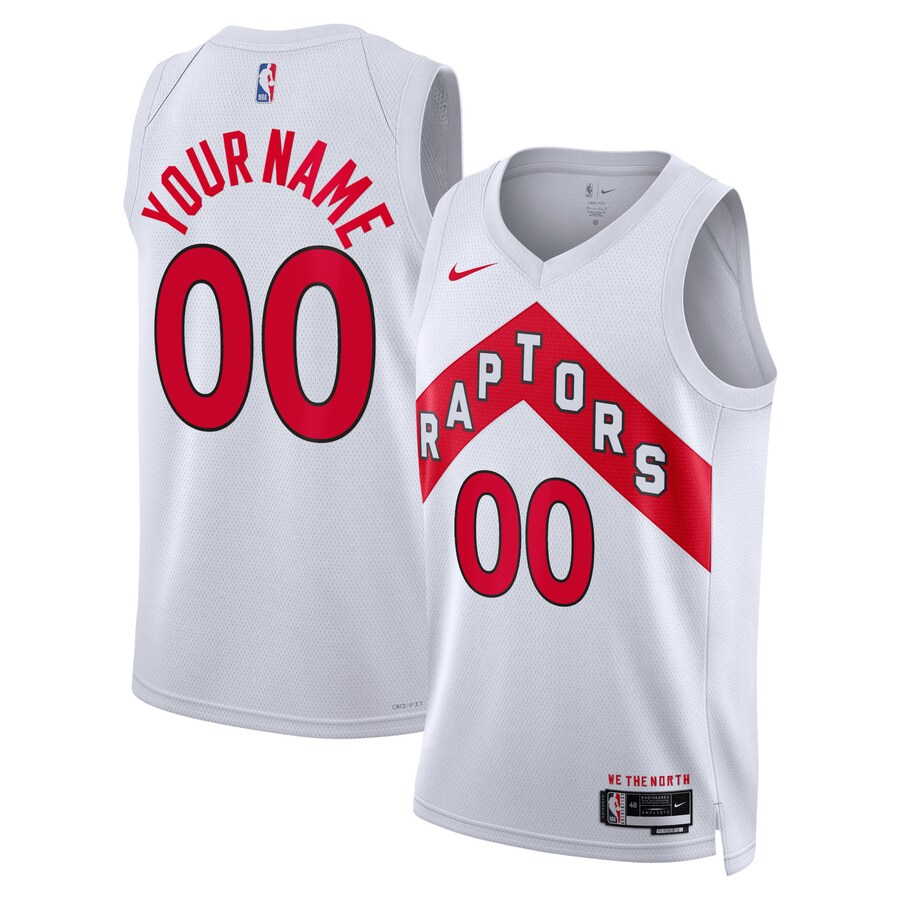 Unisex Toronto Raptors Nike White Swingman Custom Jersey - Association Edition - Jersey