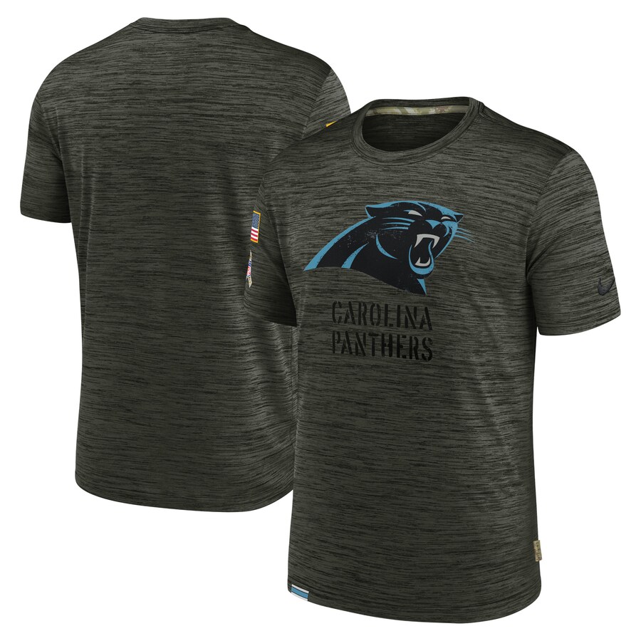 Men's Carolina Panthers Nike Olive Salute to Service Velocity Team T-Shirt - Jersey