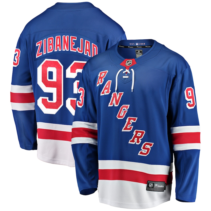 Men's New York Rangers Mika Zibanejad Fanatics Blue Home Breakaway Player Jersey - Jersey