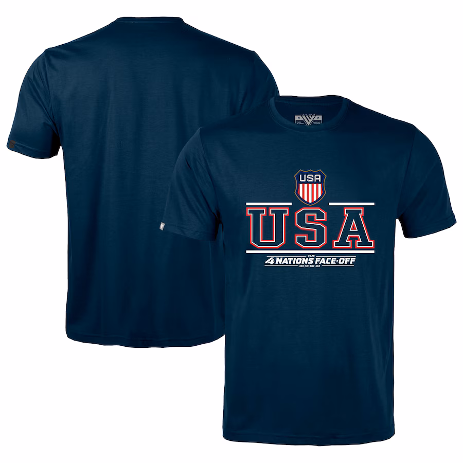 Men's USA Levelwear Navy 2025 4 Nations Face-Off Richmond T-Shirt - Jersey