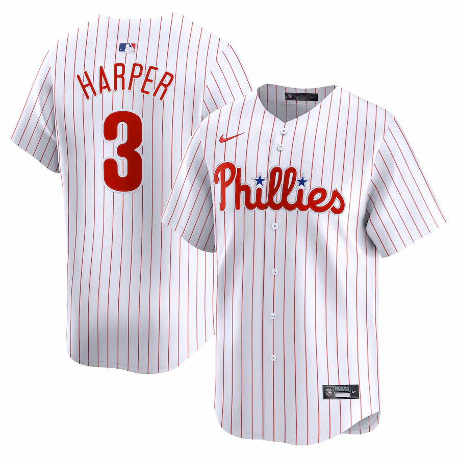 Youth Philadelphia Phillies Bryce Harper Nike White Home Limited Player Jersey - Jersey