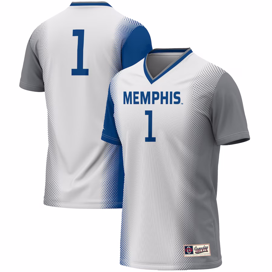 #1 Memphis Tigers GameDay Greats Youth  Lightweight Women's Soccer Jersey - White - Jersey