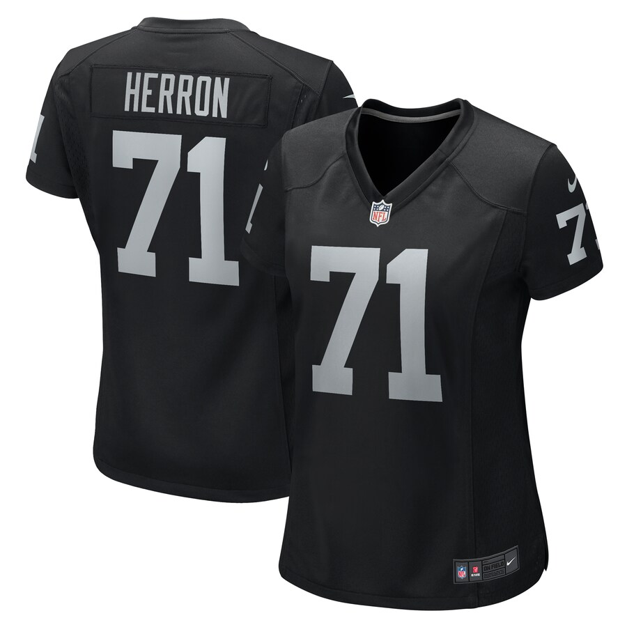 Women's Las Vegas Raiders Justin Herron Nike  Black Team Game Jersey - Jersey