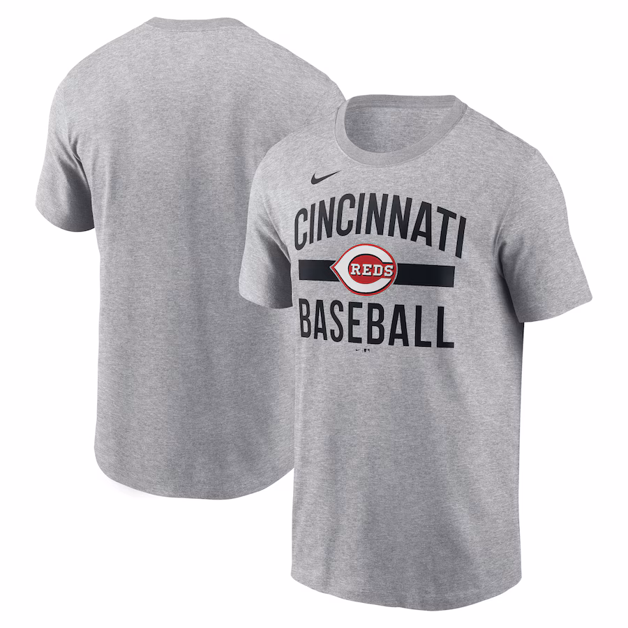 Men's Cincinnati Reds Nike Heather Gray Arched T-Shirt - Jersey