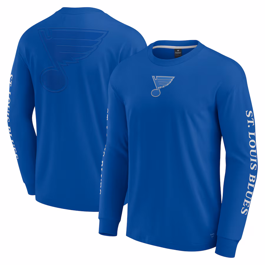 Men's St. Louis Blues Fanatics Blue Elements Strive Long Sleeve T-Shirt - Jersey