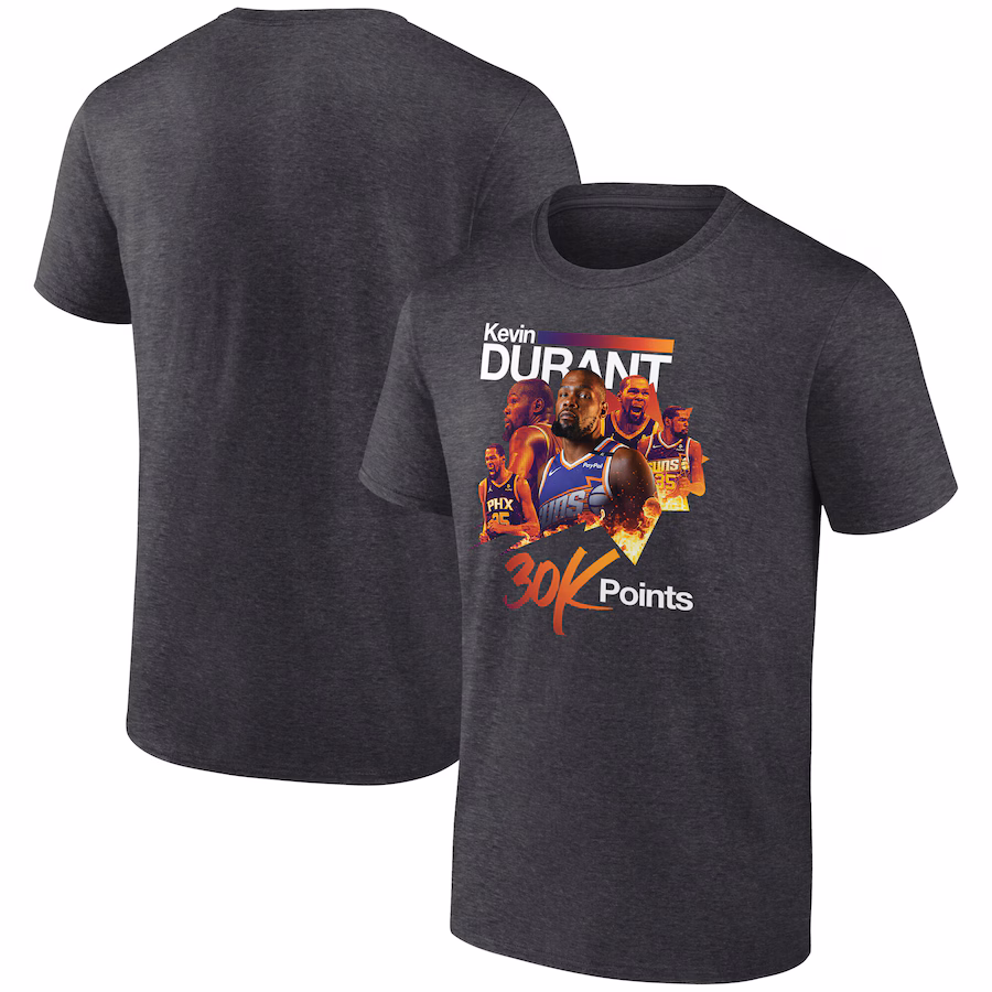 Men's Phoenix Suns Kevin Durant Charcoal 30K Career Points T-Shirt - Jersey