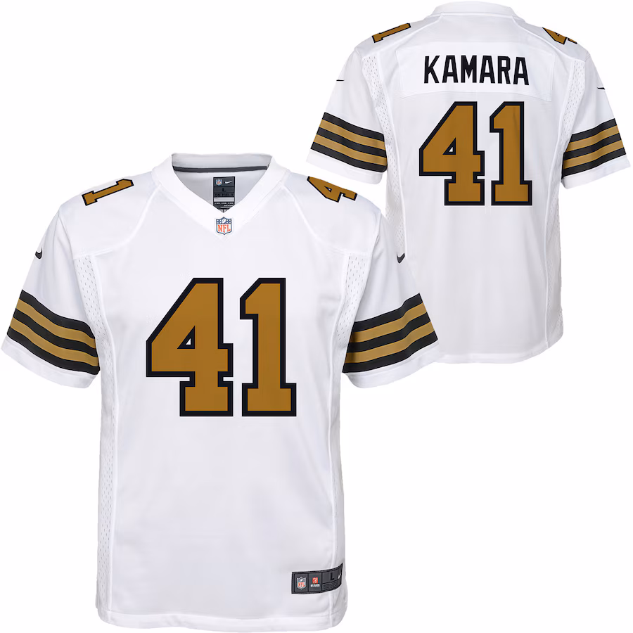 Youth New Orleans Saints Alvin Kamara Nike White Game Jersey - Jersey