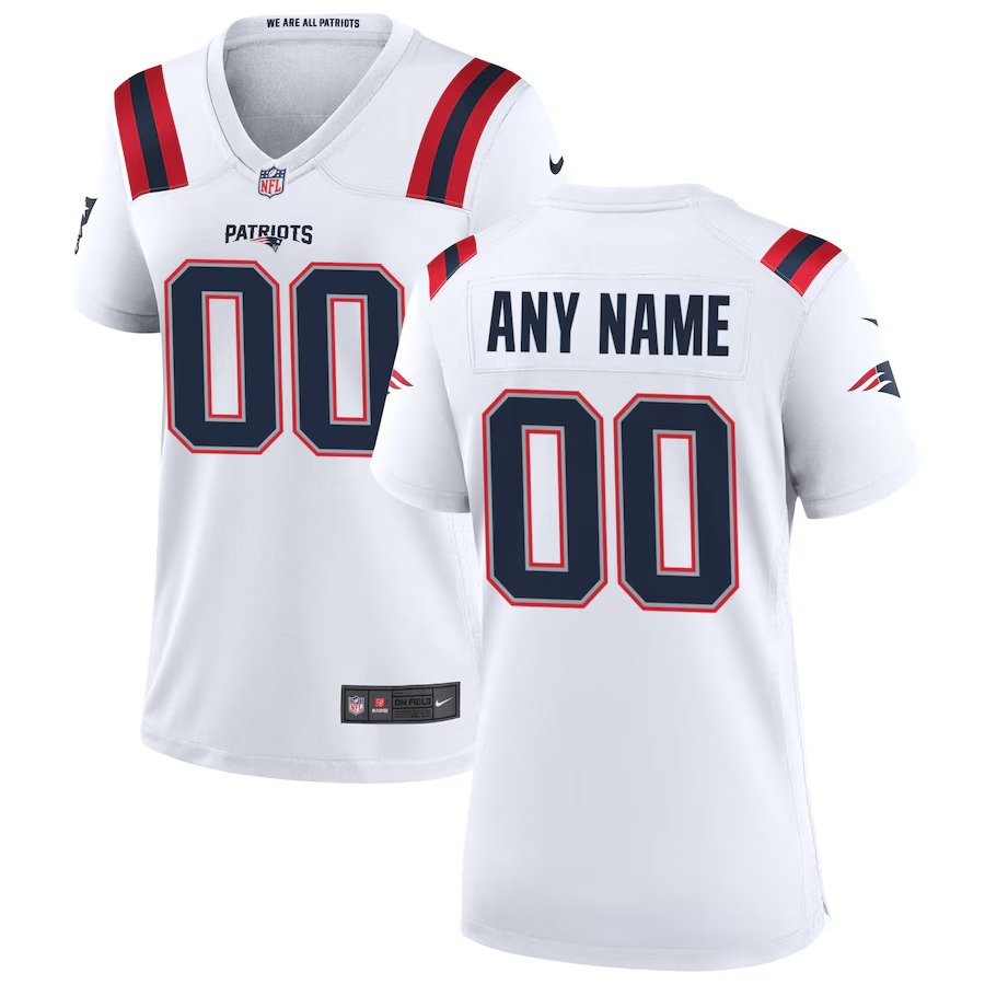 Women's Nike New England Patriots White Custom Game Jersey - Jersey