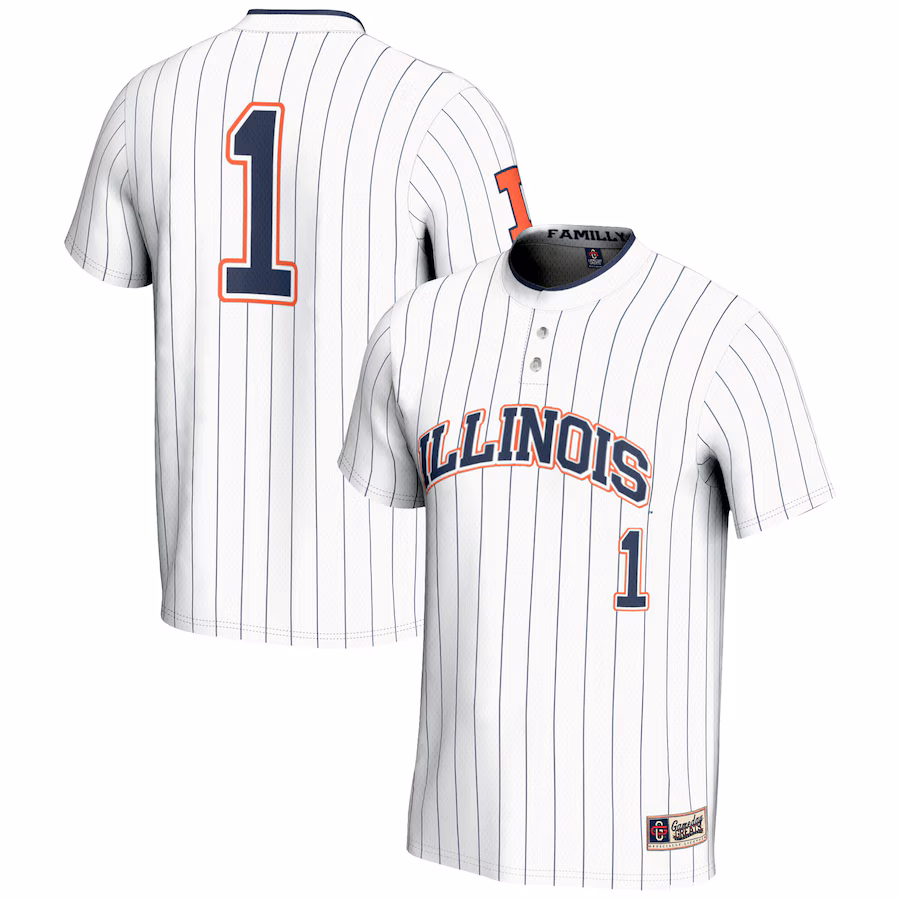 Unisex GameDay Greats #1 White Illinois Fighting Illini Lightweight Softball Jersey - Jersey