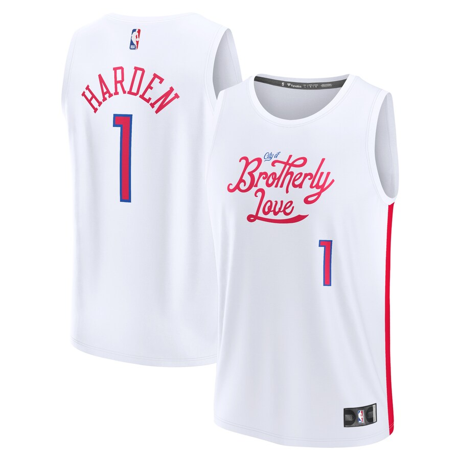 Youth Philadelphia 76ers James Harden Fanatics White Fastbreak Jersey - City Edition - Jersey