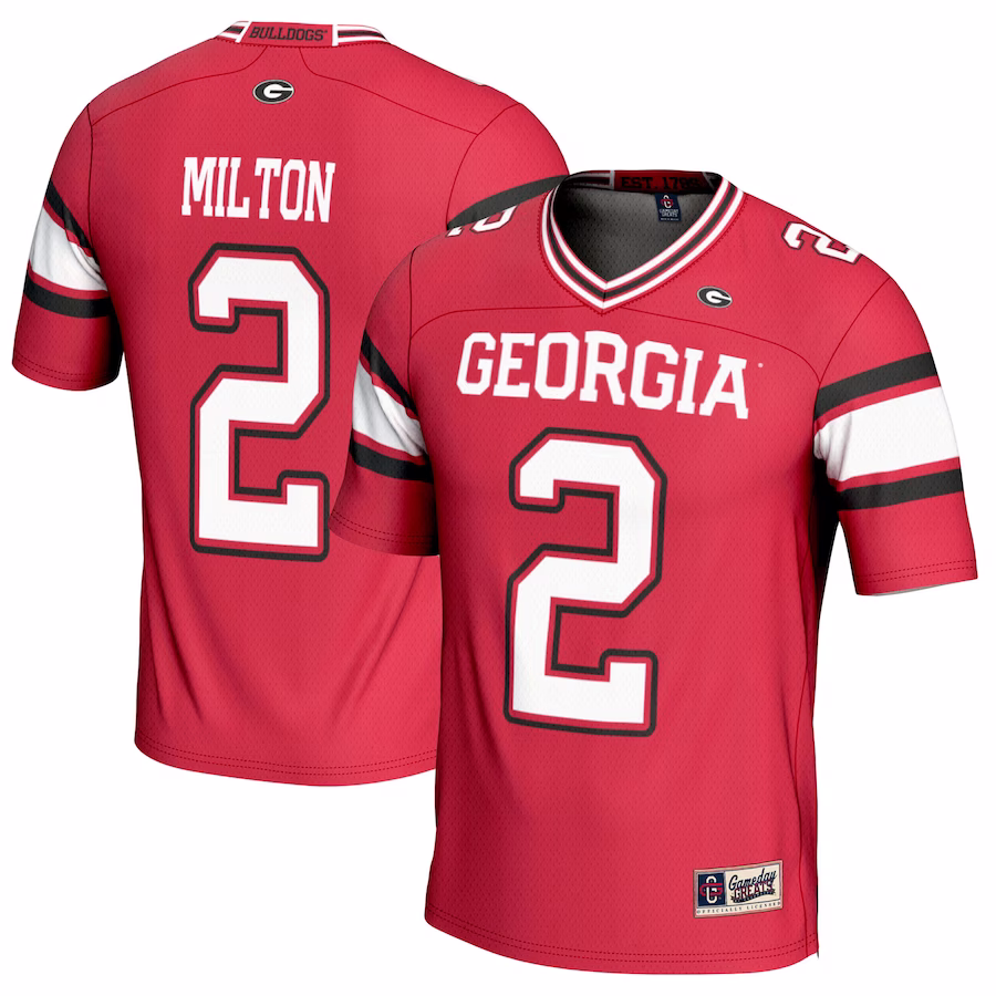 Kendall Milton Georgia Bulldogs GameDay Greats Youth NIL Player Football Jersey - Red - Jersey