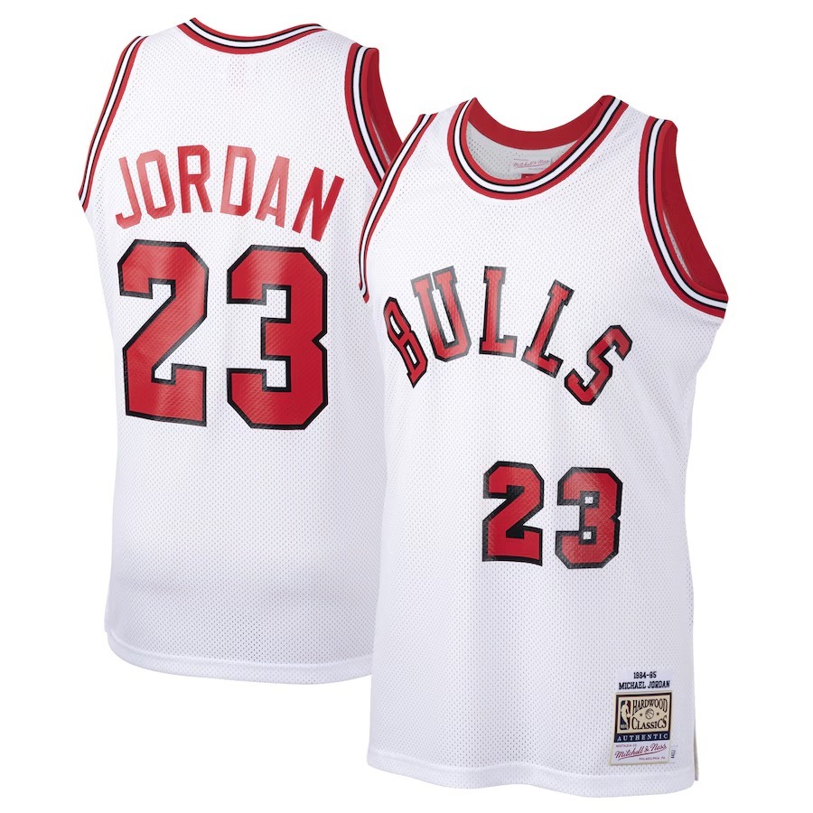 Men's Chicago Bulls Michael Jordan Mitchell & Ness White 1984/85 Hardwood Classics Rookie Authentic Jersey - Jersey