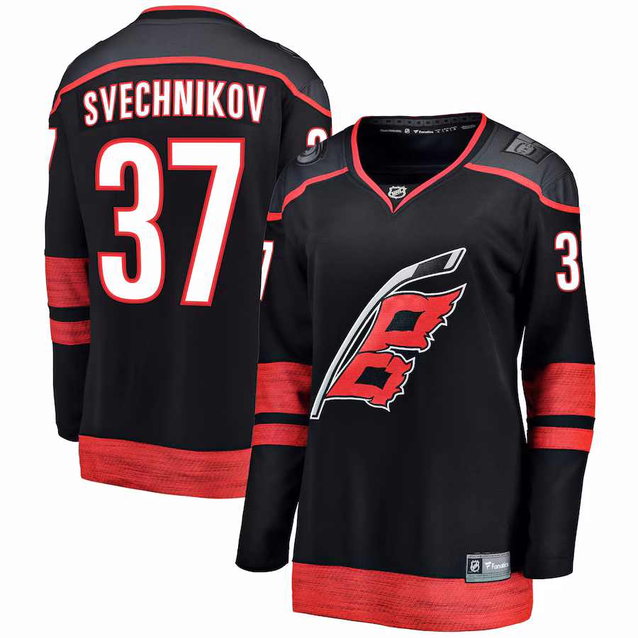 Women's Carolina Hurricanes Andrei Svechnikov Fanatics Black Home Breakaway Player Jersey - Jersey