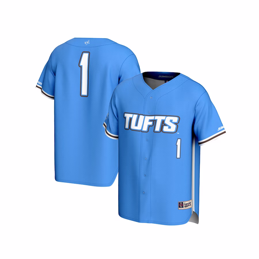 #1 Tufts University Jumbos GameDay Greats Unisex Lightweight Baseball Fashion Jersey - Light Blue - Jersey
