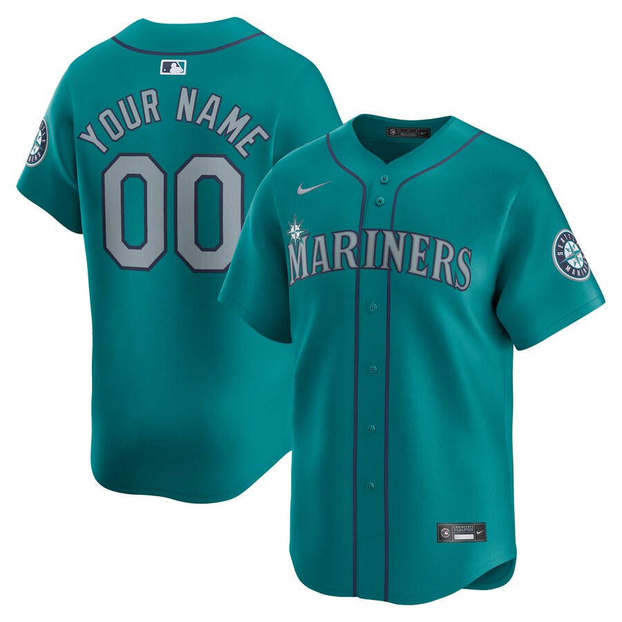 Men's Seattle Mariners  Nike Aqua  Alternate Limited Custom Jersey - Jersey