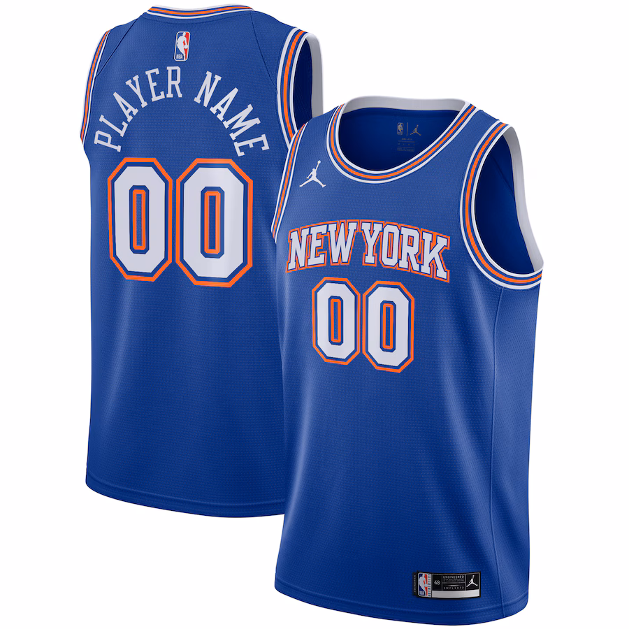 Men's New York Knicks Jordan Brand Blue Swingman Custom Jersey - Statement Edition - Jersey