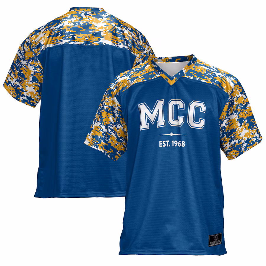 Youth ProSphere  Blue Madisonville Community College Camo Football Jersey - Jersey