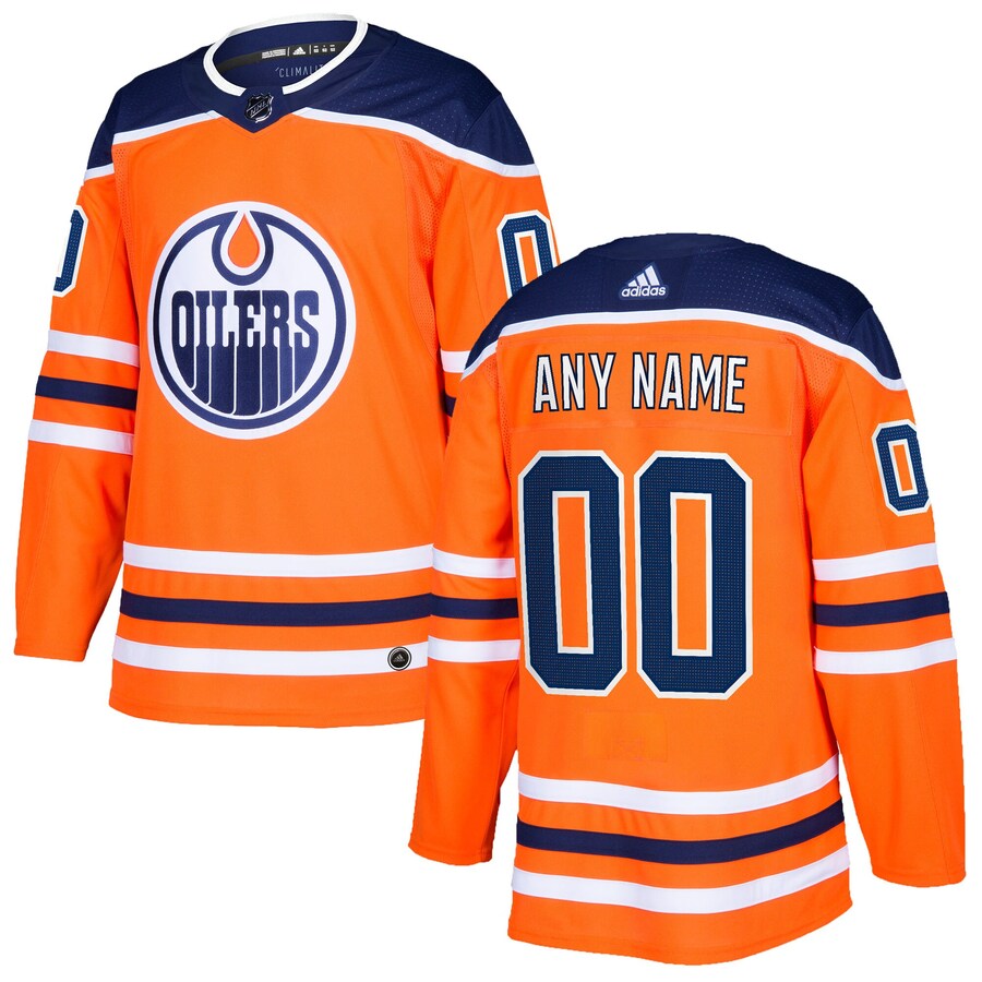 Men's Edmonton Oilers adidas Orange Authentic Custom Jersey - Jersey