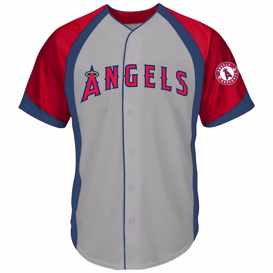 Men's Los Angeles Angels  Profile Gray Big & Tall Colorblock Team Fashion Jersey - Jersey