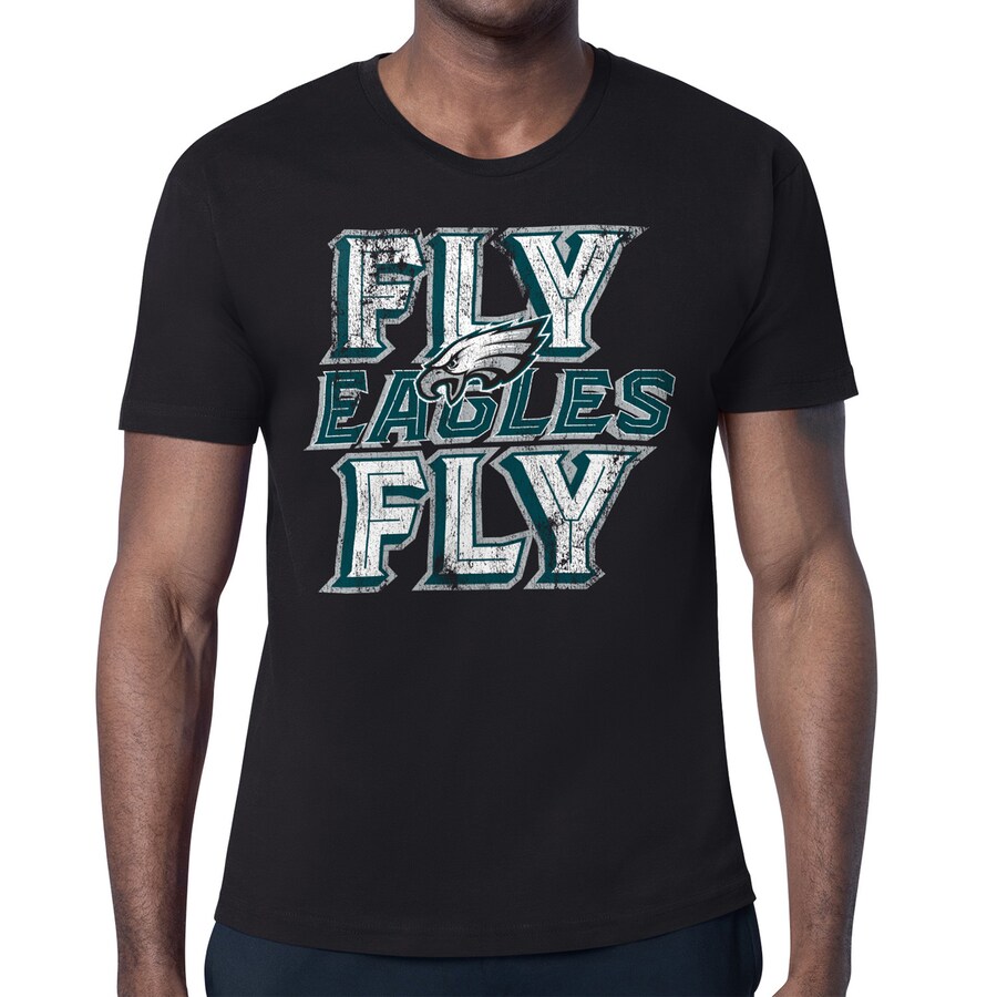 Men's Philadelphia Eagles  Starter Black Distressed Phrase T-Shirt - Jersey