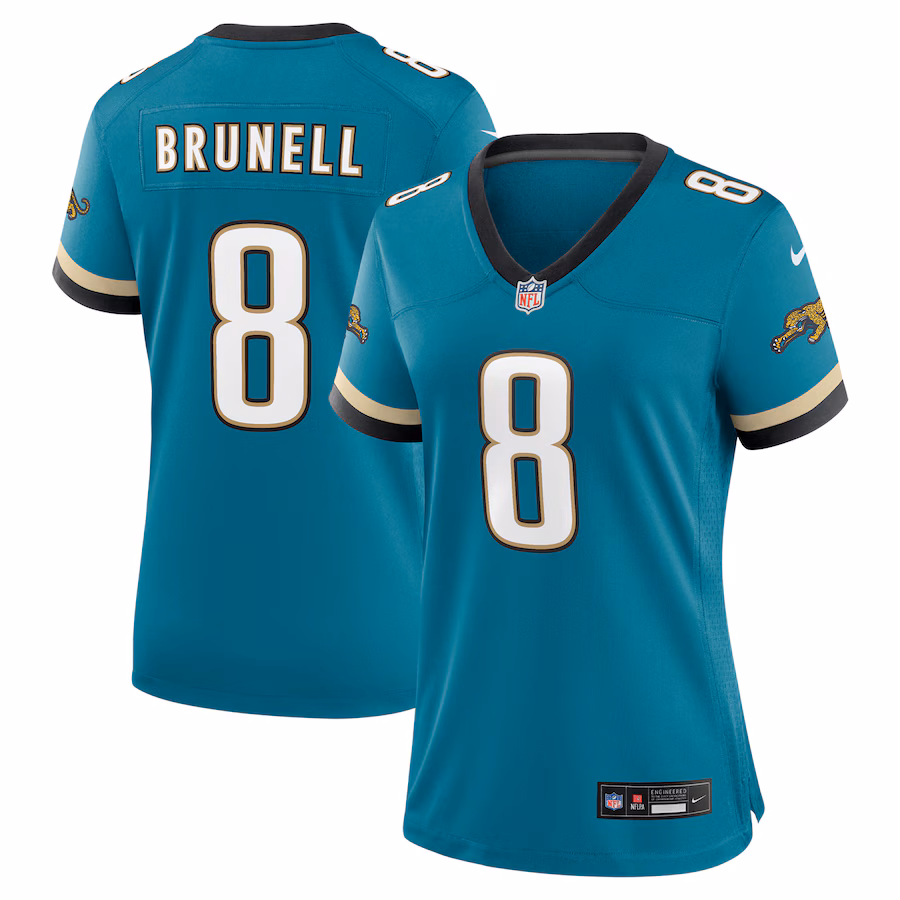 Women's Jacksonville Jaguars Mark Brunell Nike Teal Prowler Throwback Retired Player Game Jersey - Jersey