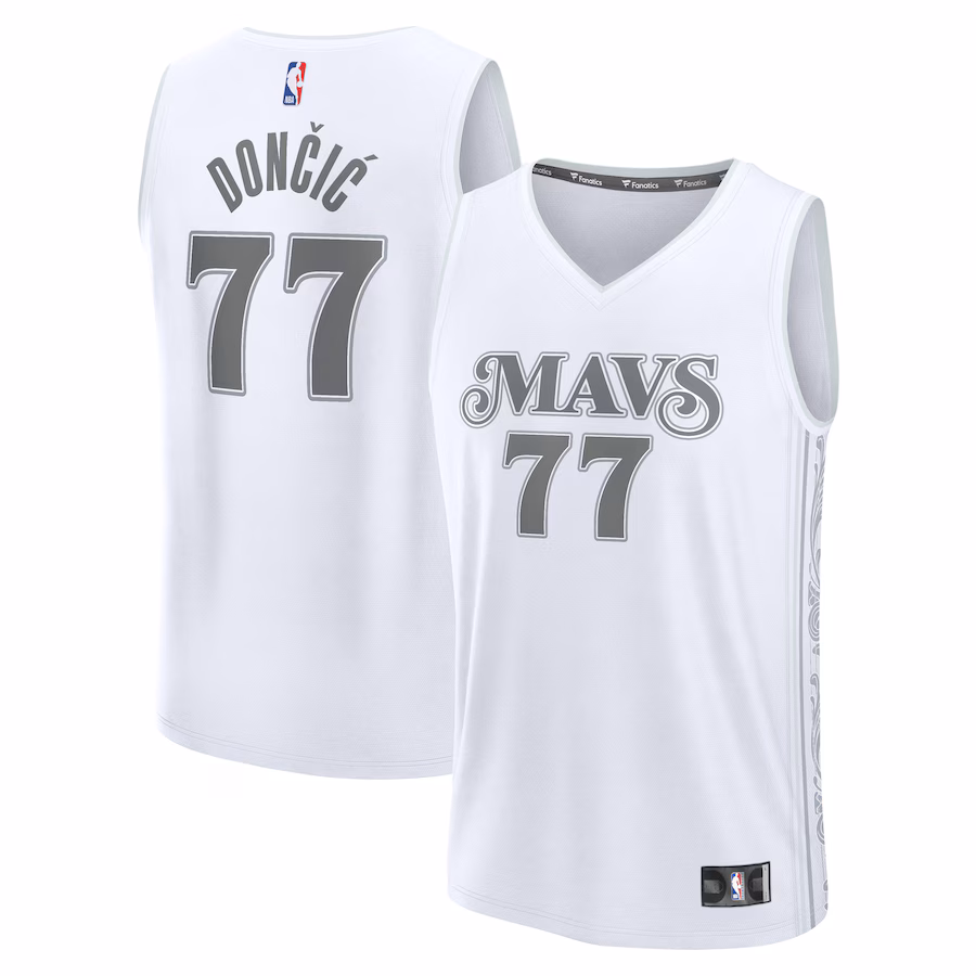 Youth Dallas Mavericks Luka Dončić Fanatics White 2024/25 Fast Break Player Jersey - City Edition - Jersey
